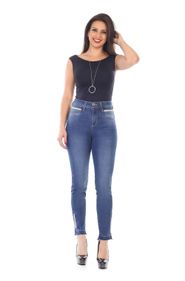 calça jeans feminina com suspensório