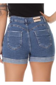 shorts jeans com suspensório feminino